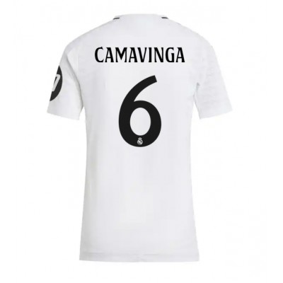 Fotbalové Dres Real Madrid Eduardo Camavinga #6 Dámské Domácí 2024-25 Krátký Rukáv Fotbalové Dres Real Madrid Eduardo Camavinga #6 Dámské Domácí 2024-25 Krátký Rukáv